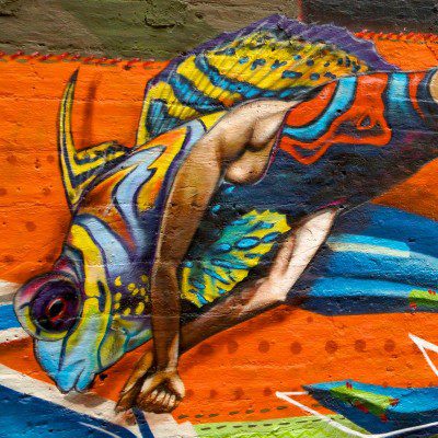 Macau Graffiti - Man with a Fish Head. © Nicholas Orloff Photography.
